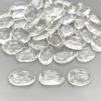 77.35 Cts. White Topaz 9-12mm Rose Cut Irregular Shape AAA Grade Gemstones Parcel - Total 40 Pcs.