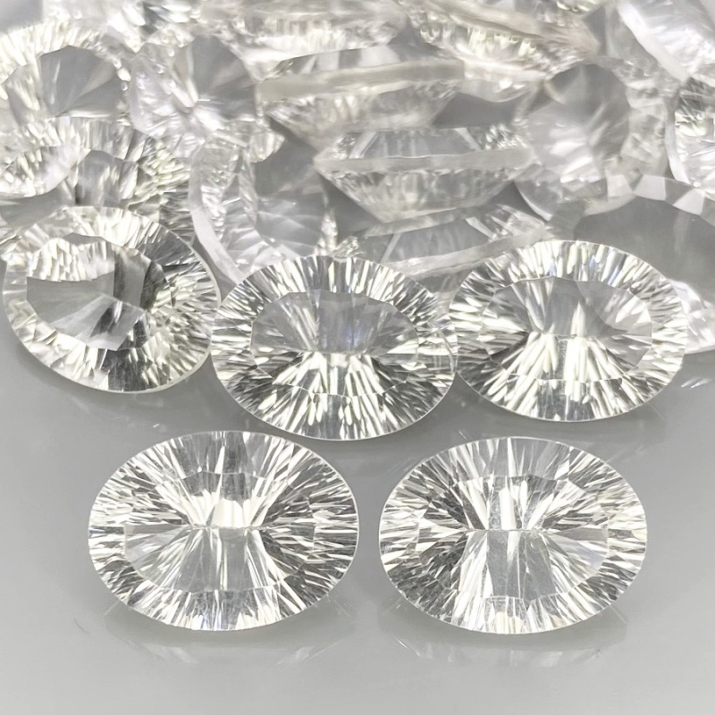 176.25 Cts. Crystal Quartz 16x12mm Diamond Cut Oval Shape AAA Grade Gemstones Parcel - Total 22 Pcs.