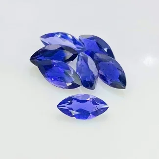 5.60 Cts. Iolite 10x5mm Faceted Marquise Shape AA Grade Gemstones Parcel - Total 7 Pcs.