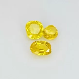 1.85 Cts. Yellow Sapphire 5-6mm Rose Cut Irregular Shape A Grade Gemstones Parcel - Total 3 Pcs.