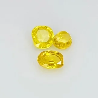 1.85 Cts. Yellow Sapphire 5-6mm Rose Cut Irregular Shape A Grade Gemstones Parcel - Total 3 Pcs.