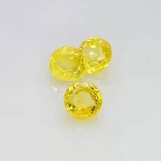 2.25 Cts. Yellow Sapphire 5mm Rose Cut Irregular Shape A Grade Gemstones Parcel - Total 3 Pcs.