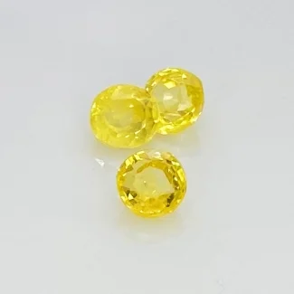 2.25 Cts. Yellow Sapphire 5mm Rose Cut Irregular Shape A Grade Gemstones Parcel - Total 3 Pcs.