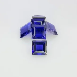 5.20 Cts. Iolite 6mm Step Cut Square Shape AAA Grade Gemstones Parcel - Total 6 Pcs.