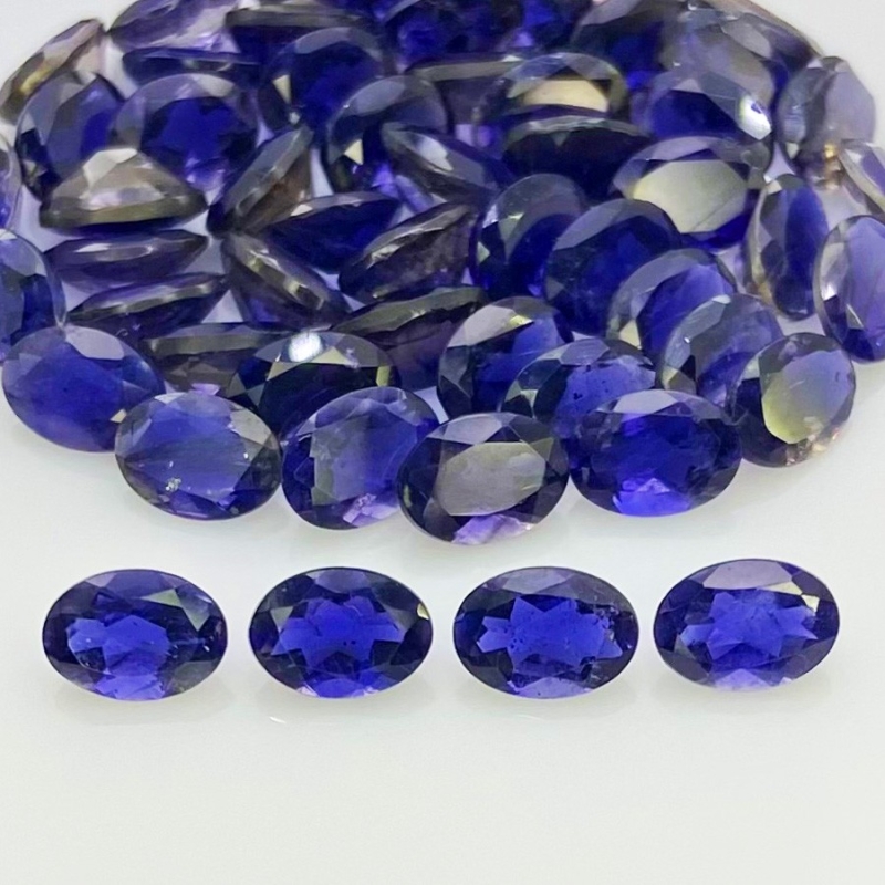 35.30 Cts. Iolite 7x5mm Faceted Oval Shape AA Grade Gemstones Parcel - Total 55 Pcs.