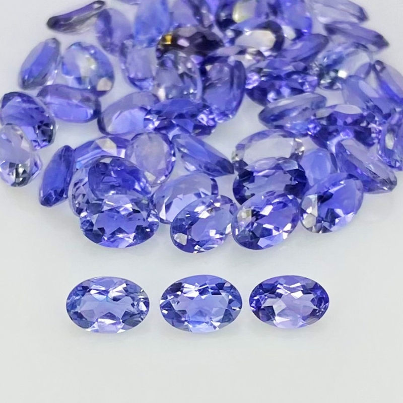 20.15 Cts. Iolite 6x4mm Faceted Oval Shape AAA Grade Gemstones Parcel - Total 50 Pcs.