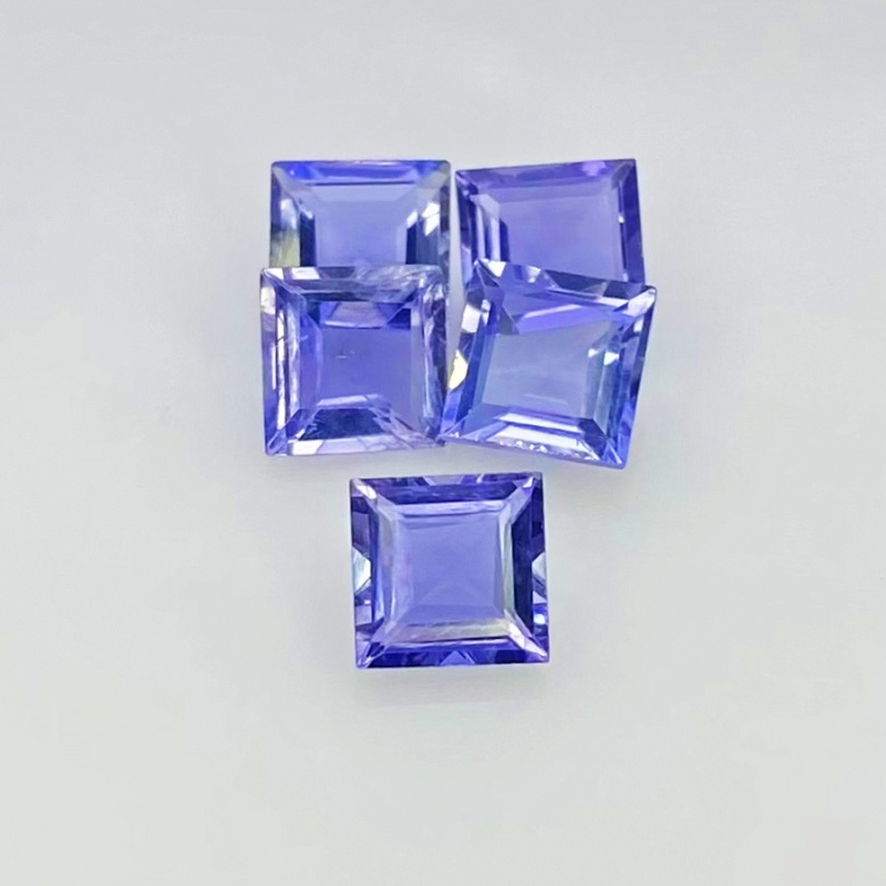 4.60 Cts. Iolite 6mm Step Cut Square Shape AAA Grade Gemstones Parcel - Total 5 Pcs.