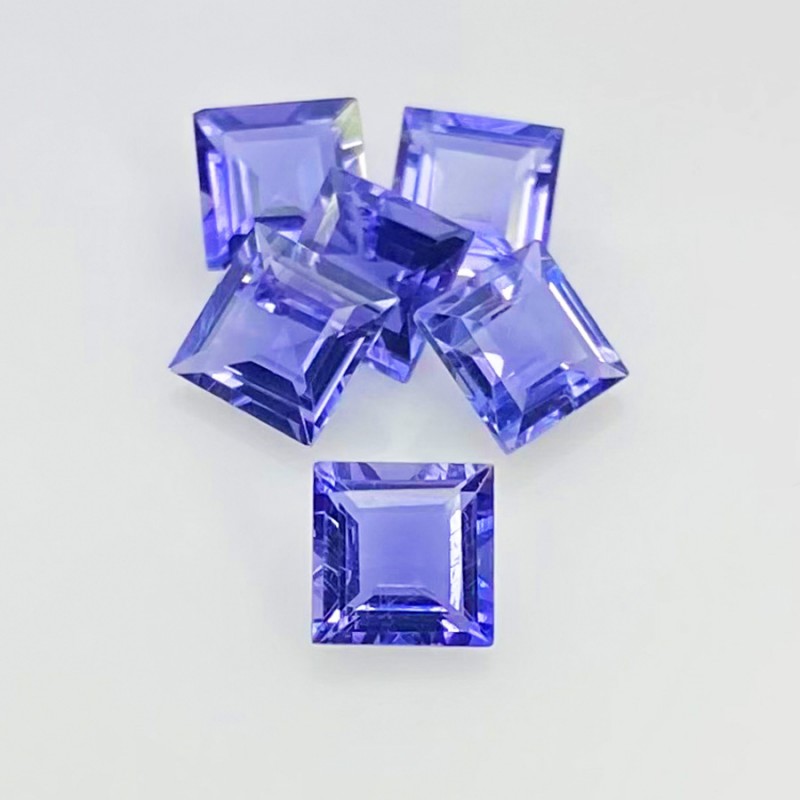 5 Cts. Iolite 6mm Step Cut Square Shape AAA Grade Gemstones Parcel - Total 6 Pcs.