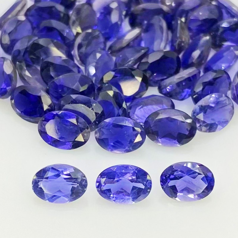34.80 Cts. Iolite 7x5mm Faceted Oval Shape AA Grade Gemstones Parcel - Total 54 Pcs.
