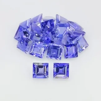 12.10 Cts. Iolite 5mm Step Cut Square Shape AAA Grade Gemstones Parcel - Total 22 Pcs.