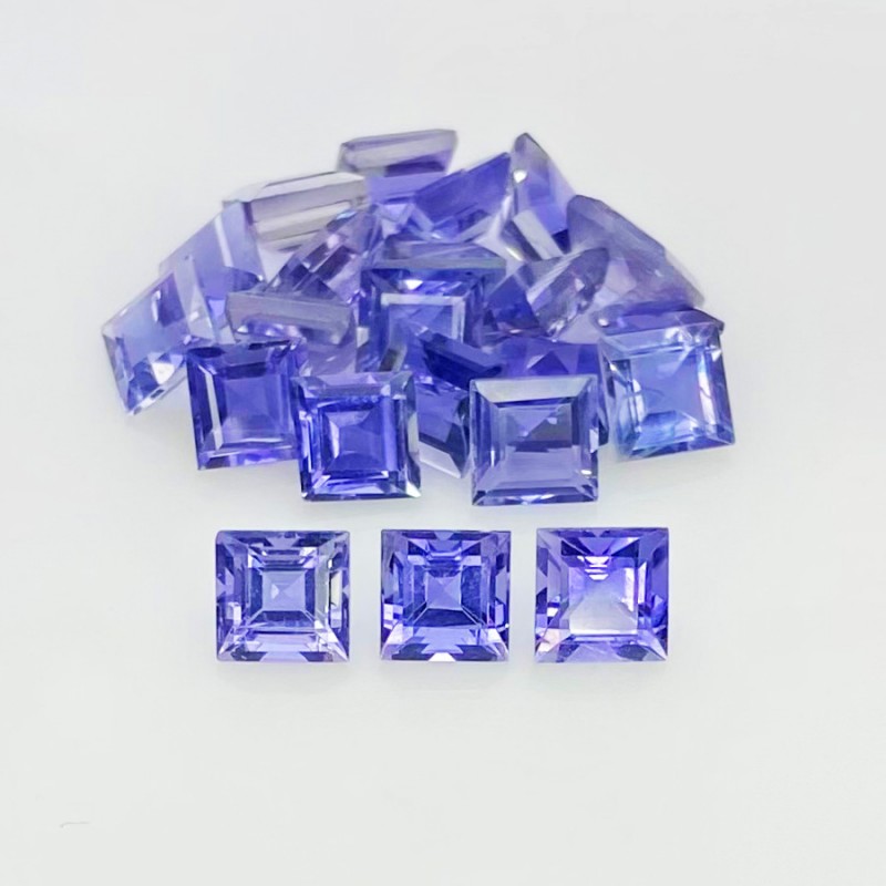 Iolite Step Cut Square Shape AAA Grade Gemstone Parcel - 5mm - 22 Pc. - 12.55 Cts.