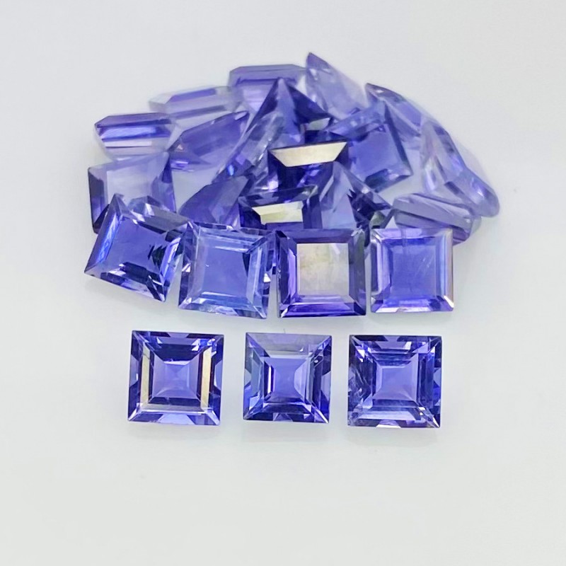 Iolite Step Cut Square Shape AAA Grade Gemstone Parcel - 5mm - 23 Pc. - 12.15 Cts.