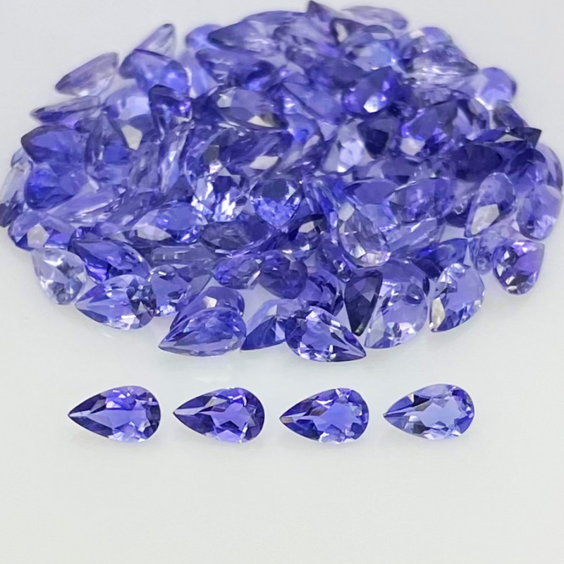 18.10 Cts. Iolite 5x3mm Faceted Pear Shape AAA Grade Gemstones Parcel - Total 109 Pcs.