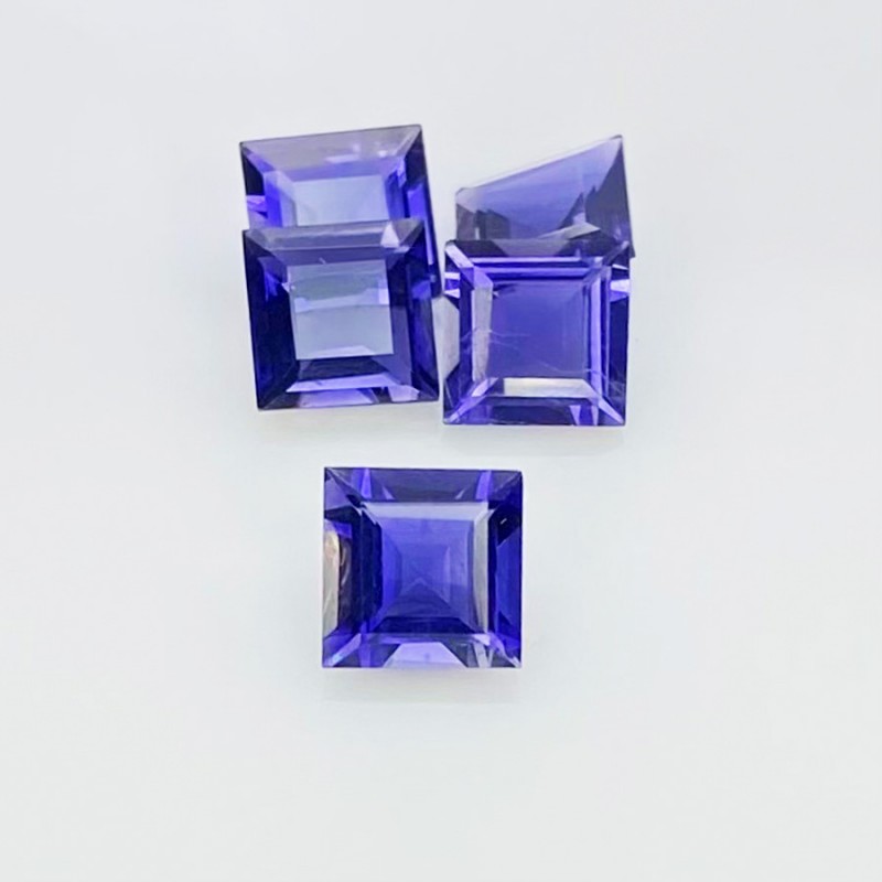 3.95 Cts. Iolite 6mm Step Cut Square Shape AAA Grade Gemstones Parcel - Total 5 Pcs.