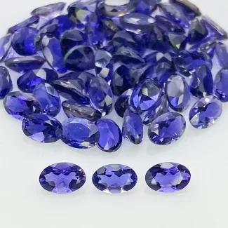 25.85 Cts. Iolite 6x4mm Faceted Oval Shape AAA Grade Gemstones Parcel - Total 65 Pcs.