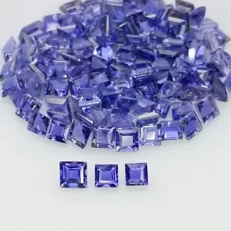 Iolite Step Cut Square Shape AAA Grade Gemstone Parcel - 3-3.5mm - 132 Pc. - 19.90 Cts.