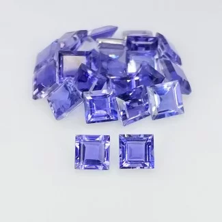 Iolite Step Cut Square Shape AAA Grade Gemstone Parcel - 5mm - 22 Pc. - 11.80 Cts.