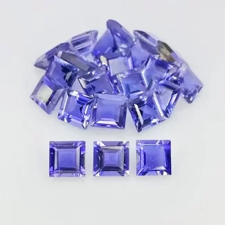 Iolite Step Cut Square Shape AAA Grade Gemstone Parcel - 5mm - 22 Pc. - 11.65 Cts.