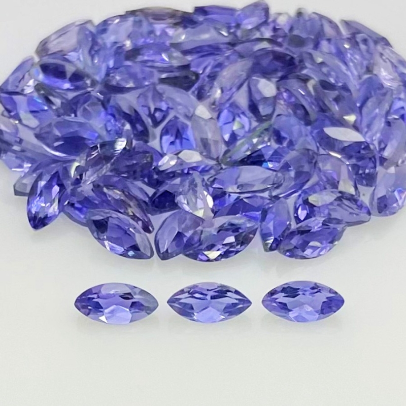20 Cts. Iolite 6x3mm Faceted Marquise Shape AAA Grade Gemstones Parcel - Total 90 Pcs.