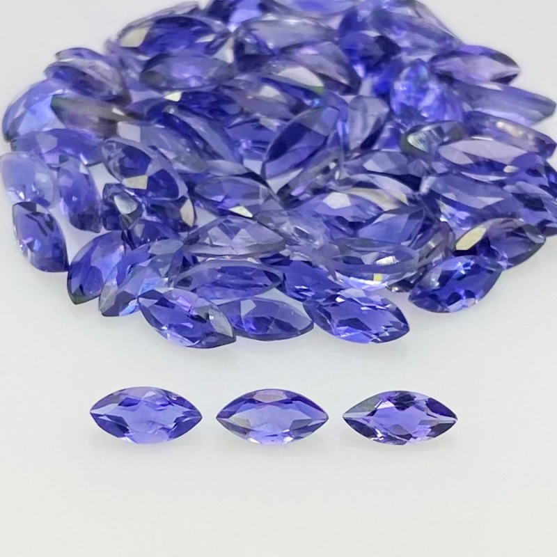 18.05 Cts. Iolite 6x3mm Faceted Marquise Shape AAA Grade Gemstones Parcel - Total 76 Pcs.