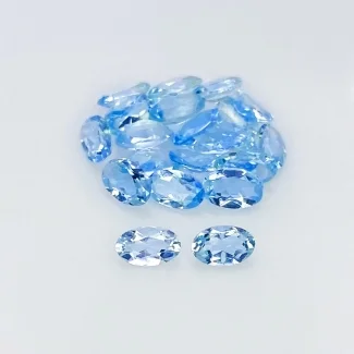 3.18 carat Aquamarine 5x3mm Faceted Oval Shape A+ Grade Gemstones Parcel - Total 21 Pcs.