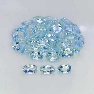 8.43 carat Aquamarine 5x3mm Faceted Oval Shape A Grade Gemstones Parcel - Total 44 Pcs.