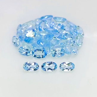 8.56 carat Aquamarine 5x3mm Faceted Oval Shape A Grade Gemstones Parcel - Total 43 Pcs.
