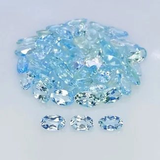 13.24 carat Aquamarine 5x3mm Faceted Oval Shape A Grade Gemstones Parcel - Total 70 Pcs.