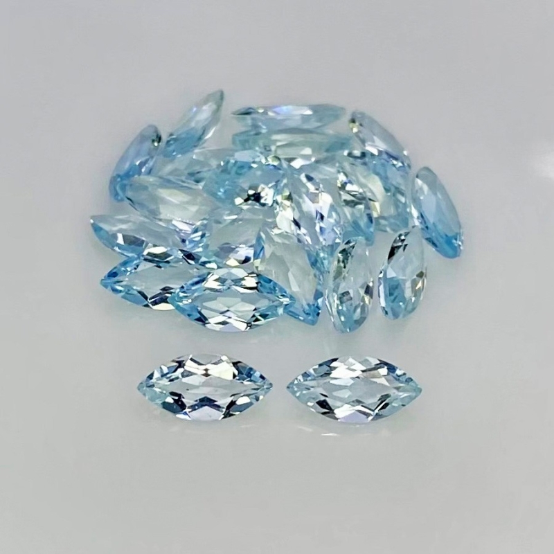 8.05 carat Aquamarine 8x4mm Faceted Marquise Shape AA Grade Gemstones Parcel - Total 21 Pcs.