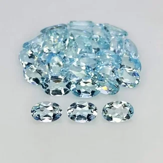 9.8 carat Aquamarine 6x4mm Faceted Oval Shape A+ Grade Gemstones Parcel - Total 31 Pcs.