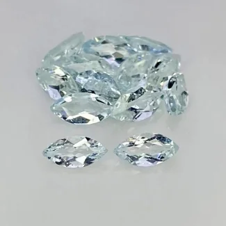 5.95 Carat Aquamarine 8x4mm Faceted Marquise Shape A+ Grade Gemstones Parcel - Total 13 Pcs.