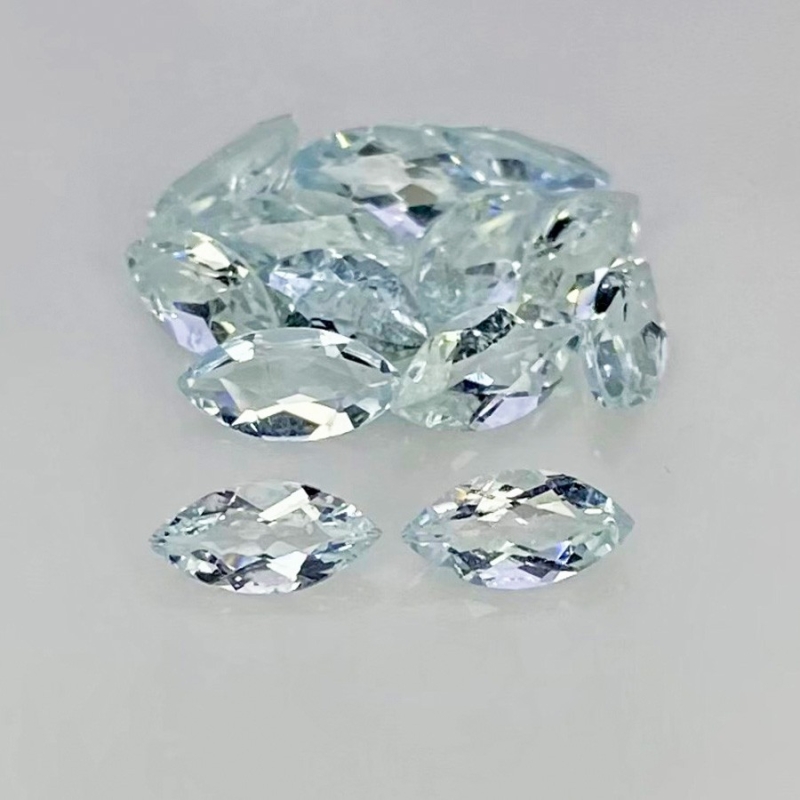5.95 Carat Aquamarine 8x4mm Faceted Marquise Shape A+ Grade Gemstones Parcel - Total 13 Pcs.