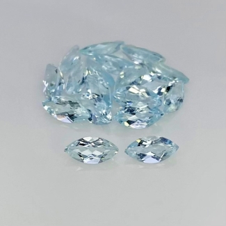 8.16 Carat Aquamarine 8x4mm Faceted Marquise Shape A+ Grade Gemstones Parcel - Total 18 Pcs.