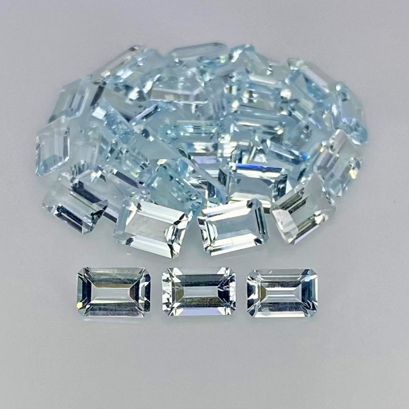 17.09 Carat Aquamarine 6x4mm Step Cut Octagon Shape A+ Grade Gemstones Parcel - Total 38 Pcs.