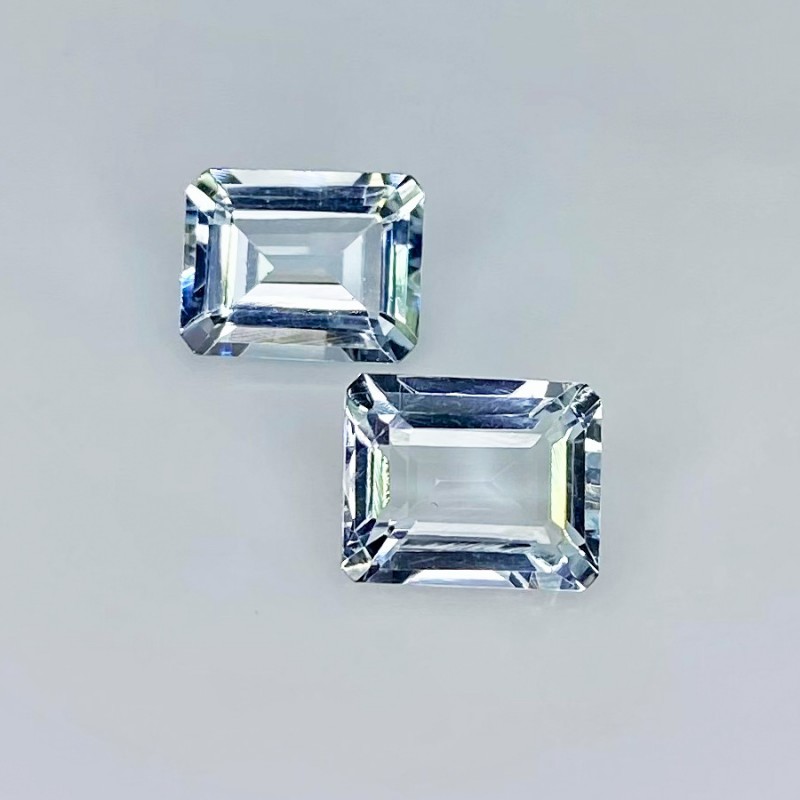 6.19 Carat Aquamarine 10x8mm Step Cut Octagon Shape A Grade Gemstones Parcel - Total 2 Pcs.