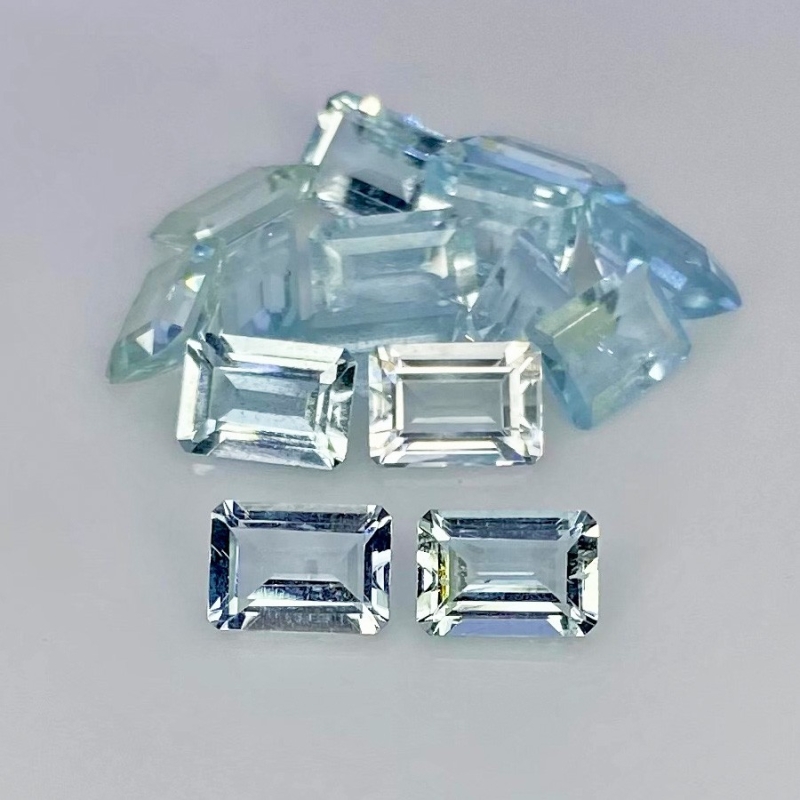 13 Carat Aquamarine 7x5mm Step Cut Octagon Shape A Grade Gemstones Parcel - Total 15 Pcs.