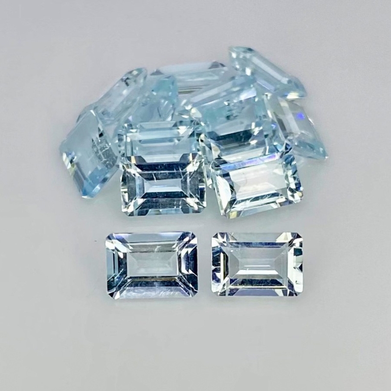 11.85 Carat Aquamarine 7x5mm Step Cut Octagon Shape A Grade Gemstones Parcel - Total 14 Pcs.