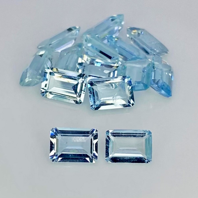 11.68 Carat Aquamarine 7x5mm Step Cut Octagon Shape A+ Grade Gemstones Parcel - Total 14 Pcs.
