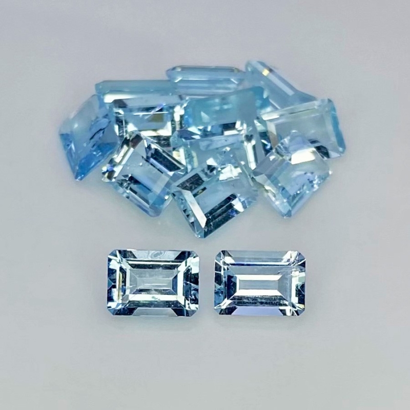 11.29 Carat Aquamarine 7x5mm Step Cut Octagon Shape A+ Grade Gemstones Parcel - Total 13 Pcs.