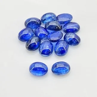 38.25 Cts. Kyanite 9x7mm Smooth Oval Shape AA Grade Cabochons Parcel - Total 14 Pcs.