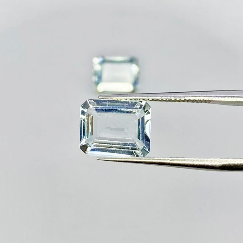 5.3 Carat Aquamarine 10x8mm Step Cut Octagon Shape A Grade Gemstones Parcel - Total 2 Pcs.