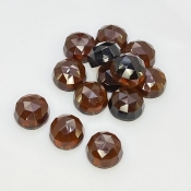 51.15 Carat Whisky Quartz 10mm Rose Cut Round Shape AAA Grade Cabochons Parcel - Total 13 Pcs.