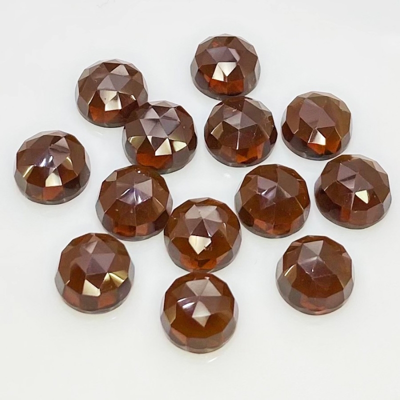 51.15 Carat Whisky Quartz 10mm Rose Cut Round Shape AAA Grade Cabochons Parcel - Total 13 Pcs.