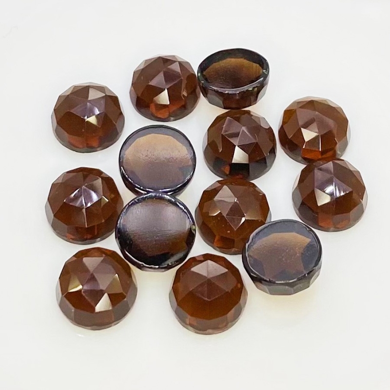 51.15 Carat Whisky Quartz 10mm Rose Cut Round Shape AAA Grade Cabochons Parcel - Total 13 Pcs.