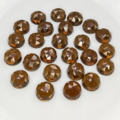 98.60 Carat Whisky Quartz 10mm Rose Cut Round Shape AAA Grade Cabochons Parcel - Total 25 Pcs.