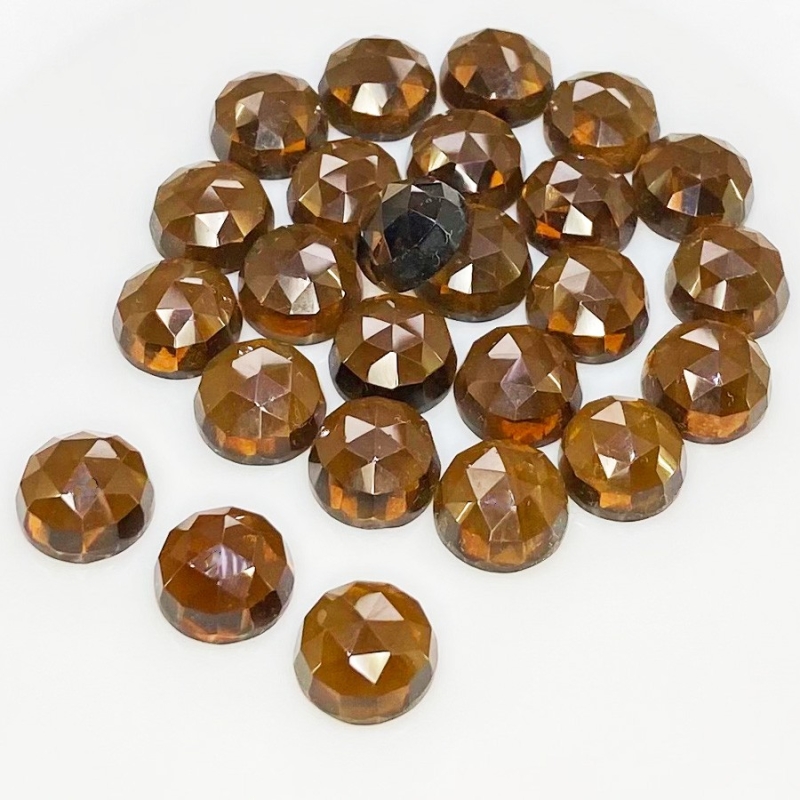 98.60 Carat Whisky Quartz 10mm Rose Cut Round Shape AAA Grade Cabochons Parcel - Total 25 Pcs.