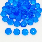  98.60 Cts. Hydro Swiss Blue Quartz 8mm Rose Cut Round Shape AAA Grade Cabochons Parcel - Total 45 Pcs.