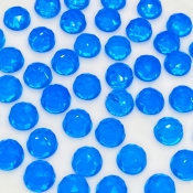  98.60 Cts. Hydro Swiss Blue Quartz 8mm Rose Cut Round Shape AAA Grade Cabochons Parcel - Total 45 Pcs.