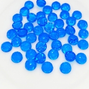  98.60 Cts. Hydro Swiss Blue Quartz 8mm Rose Cut Round Shape AAA Grade Cabochons Parcel - Total 45 Pcs.