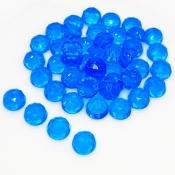  98.60 Cts. Hydro Swiss Blue Quartz 8mm Rose Cut Round Shape AAA Grade Cabochons Parcel - Total 45 Pcs.